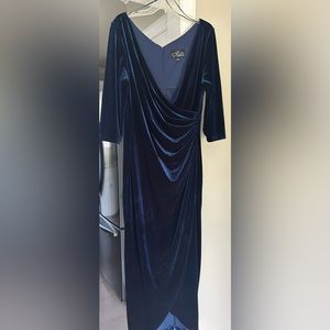Alex Evenings Blue Velvet Gown